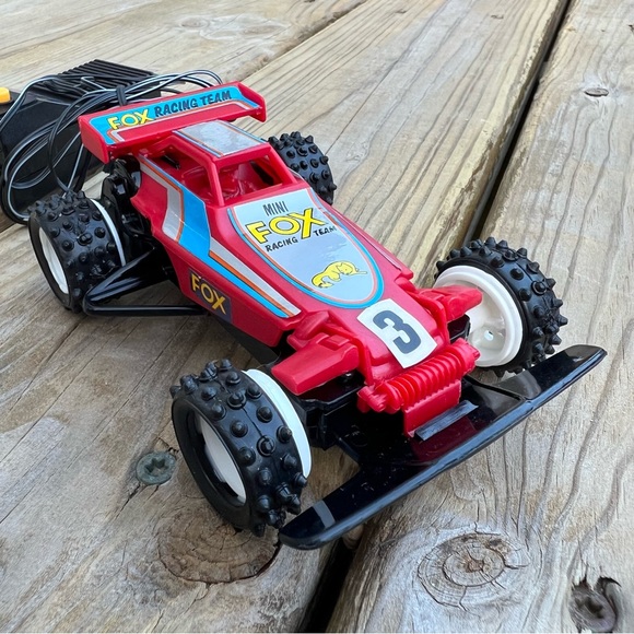 VINTAGE but BRAND NEW 🤯 & working Mini Fox Racing Red car Wired Remote Control - Picture 2 of 16